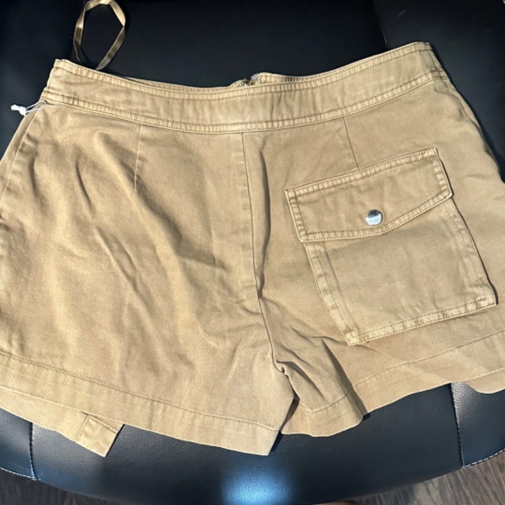 Staud Tan Button-Front Skort - image 2